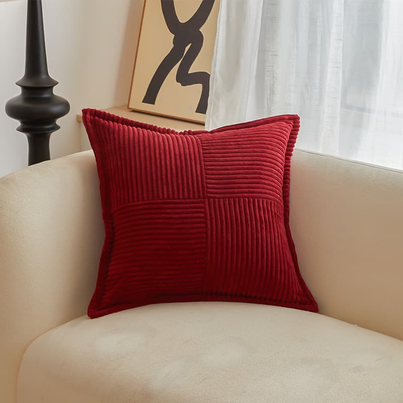 Corduroy Cushion Cover, Christmas red
