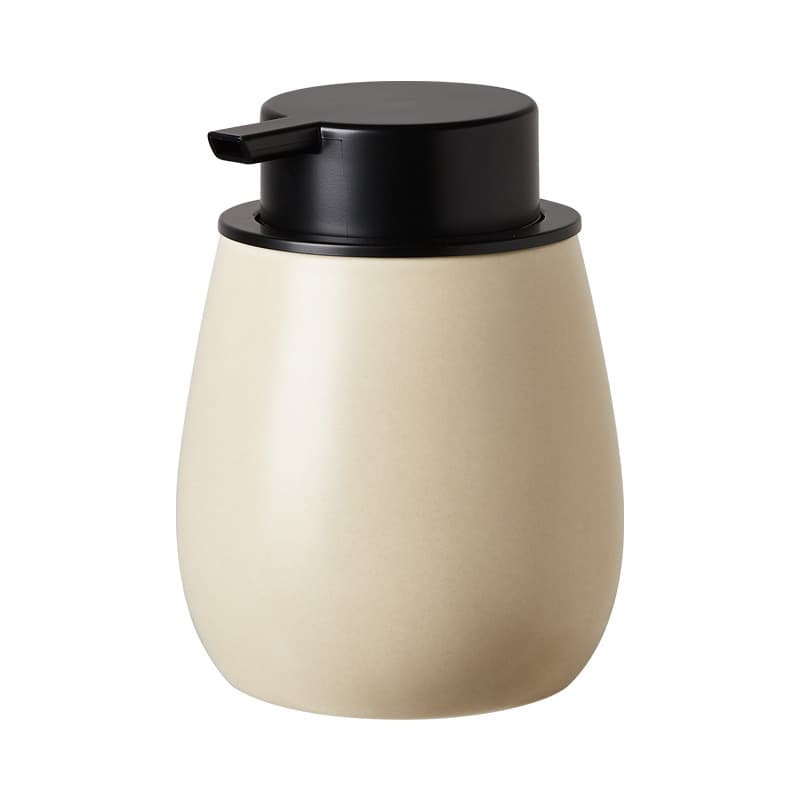 Ceramic Foam Soap Dispenser, Black pump · white