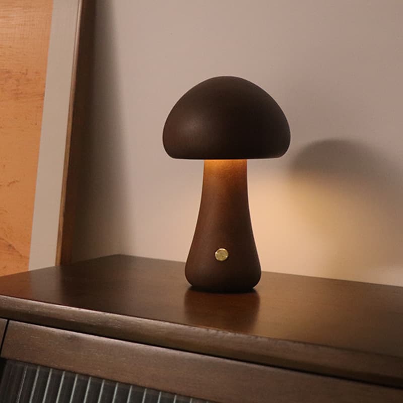 Little Mushroom Lamp, Classic · Walnut