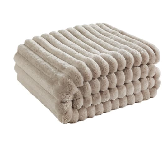 Cloud Plush Throw, Khaki · 120×200cm
